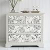 Retro Line Sketch Floral Wallpaper White And Black Flower PVC Furniture Cabinet Sticker Vintage Birds Removable Wall Decor