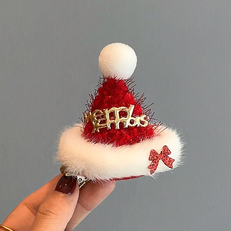 3D Christmas Hat Hairpin: Festive Bangs & Hair Clip