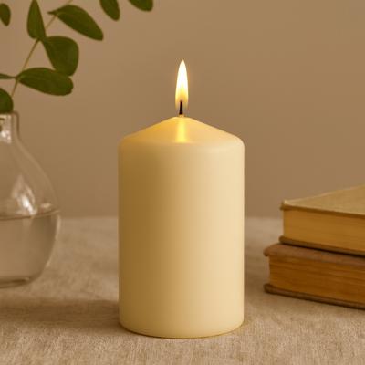 3x Pillar Candle Ivory 60 X 100 Mm
