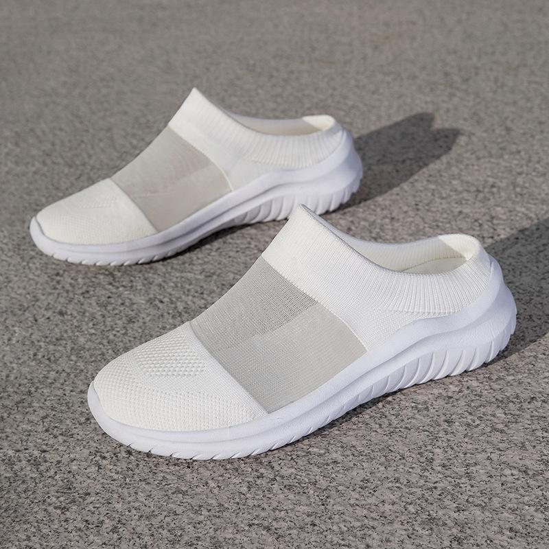 Spring And Summer One-Pedal Breathable Mesh Shoes Couple'S Fly-Woven Foot Socks Casual Shoes Men'S Shoes Women'S Shoes