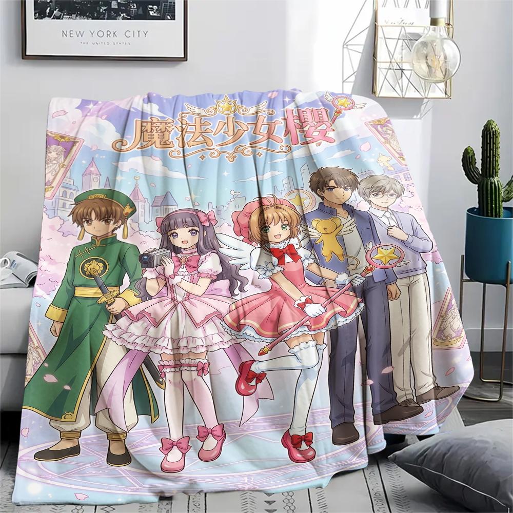 Cardcaptor Sakura Movie & Group Poster pattern Flannel Blanket, Comfortable for All Seasons, Home Decor, Warmth and Comfort, Perfect for Gifts. 80cm x 120cm
