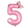 Globos de Cumpleaños con Números 0-9 de 40 Pulgadas Globos Rosas con Lazo de Moño para Cumpleaños de Niñas Princesas Globos para Fiesta de Bodas Globo Gigante con Número