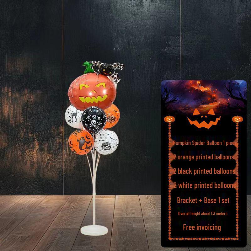 Halloween Pumpkin Skeleton Balloon Columns for Party and Event Decoration