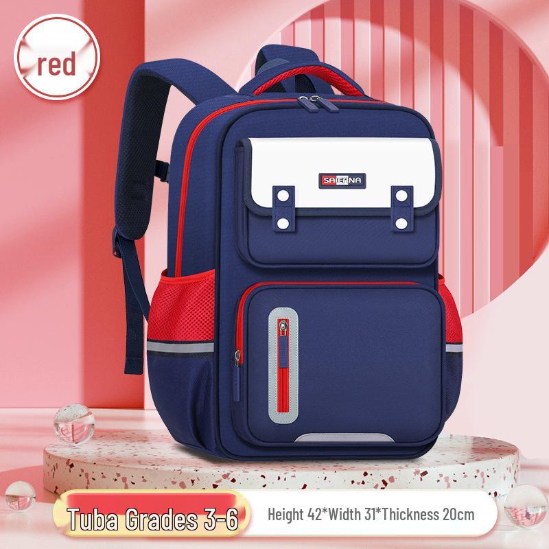 Lightweight Large Capacity Backpack for Primary School Kids: Spine Protection for Grades 1-6, Boys and Girls