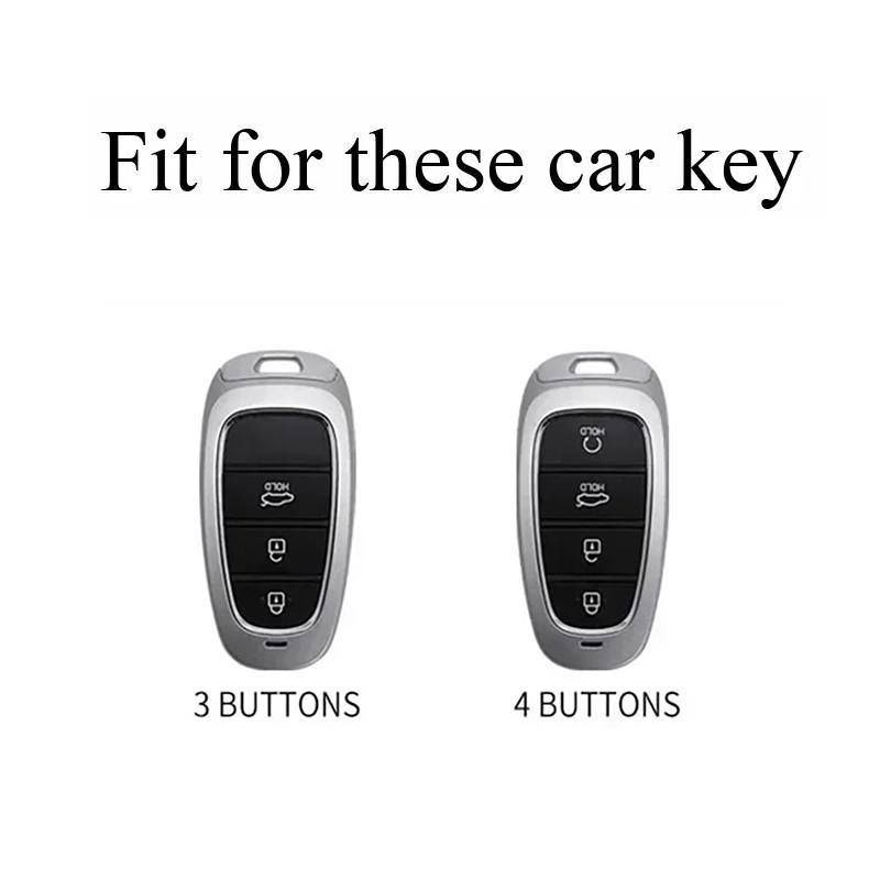 Tpu Car Key Holder Case Cover For Hyundai Tucson Solaris Sonata Hybrid Nexo Nx4 Santafe Dn8 4 Buttons Accessories