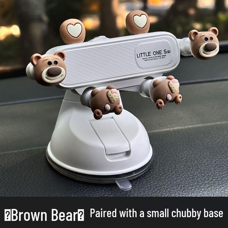 Panda Strawberry Bear Car & Scooter Phone Holder with Anti-Shake Suction Cup
