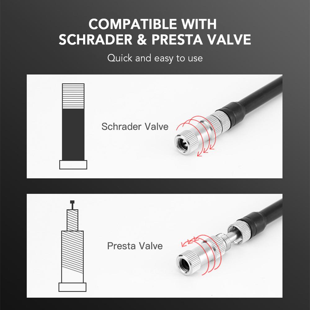 300PSI Stoßdämpferpumpe Hochdruck-Luftpumpe Presta Schrader Ventil Mountain Road Bike Pumpe mit Manometer