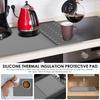 2Pcs Silicone Coffee Mat Heat Resistance Soft Coffee Machine Pad Detachable Dish Drying Mat for Kitchen Countertops