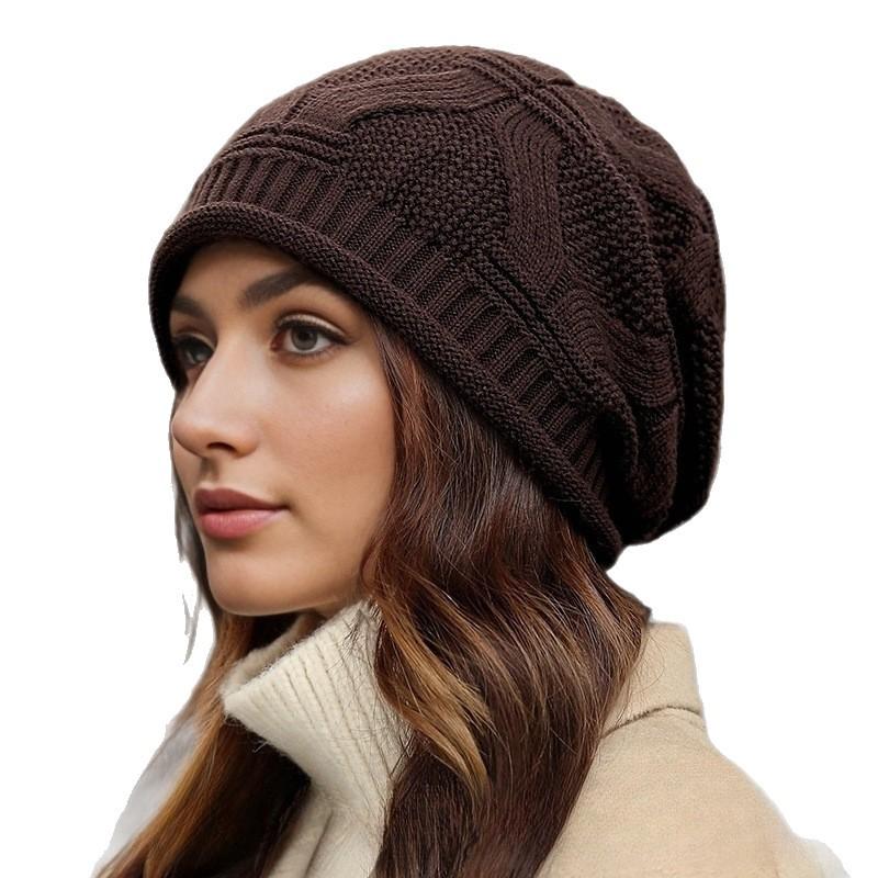 Damen Wollstrick Slouchy Beanie für großen Kopfumfang - Warme, modische Herbst-/Wintermütze
