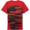 Puma Ac Milan Serie Ss24 Logo de Brand Absorbție Transpirație Gât Rotund Croială Echipă Mânecă Scurtă Tricou Bărbați Tricouri Negru Roșu 777712-01