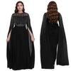 Elegant European & American Fashion Women's See-through Dress with Hot Drilling Details.