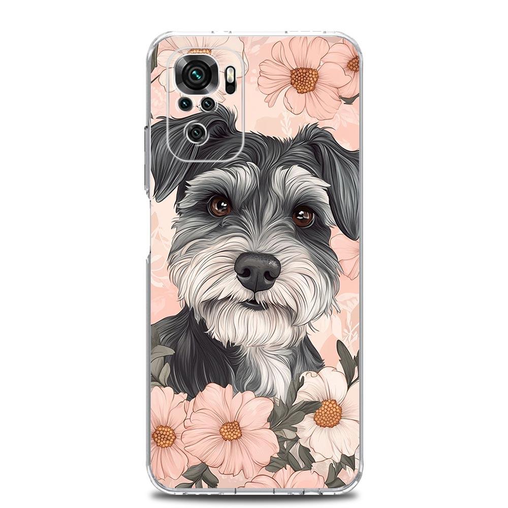 Cartoon Schnauzer Dog Soft Phone Case For Xiaomi Redmi Note 14 13 12 4G 9S 9 10 11 Pro Plus 5G 9T 14C 13C 12C 10C 9C 9A Cover