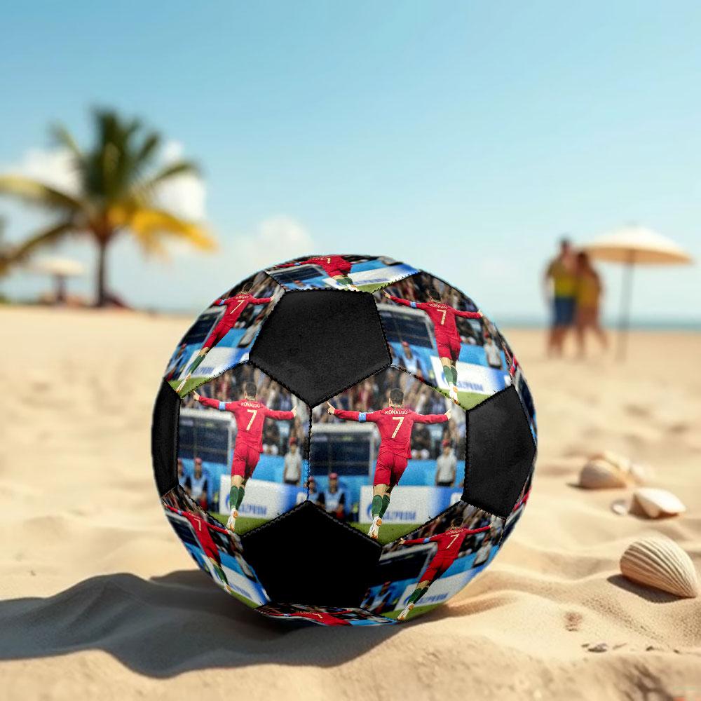 Cristiano Ronaldo Size5 Soccer Ball, Colorful, Suitable for All Ages, Machine-stitched, PVC Material, Competition Grade,durable and High Bounce