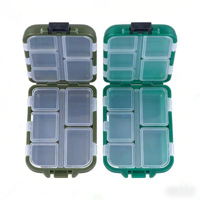 Multifunctional10Grid Flip Cover Lure Fishing Gear Storage Box9.5×6.5×3cmPlastic Sea Fishing Accessories Box Portable Fishing To