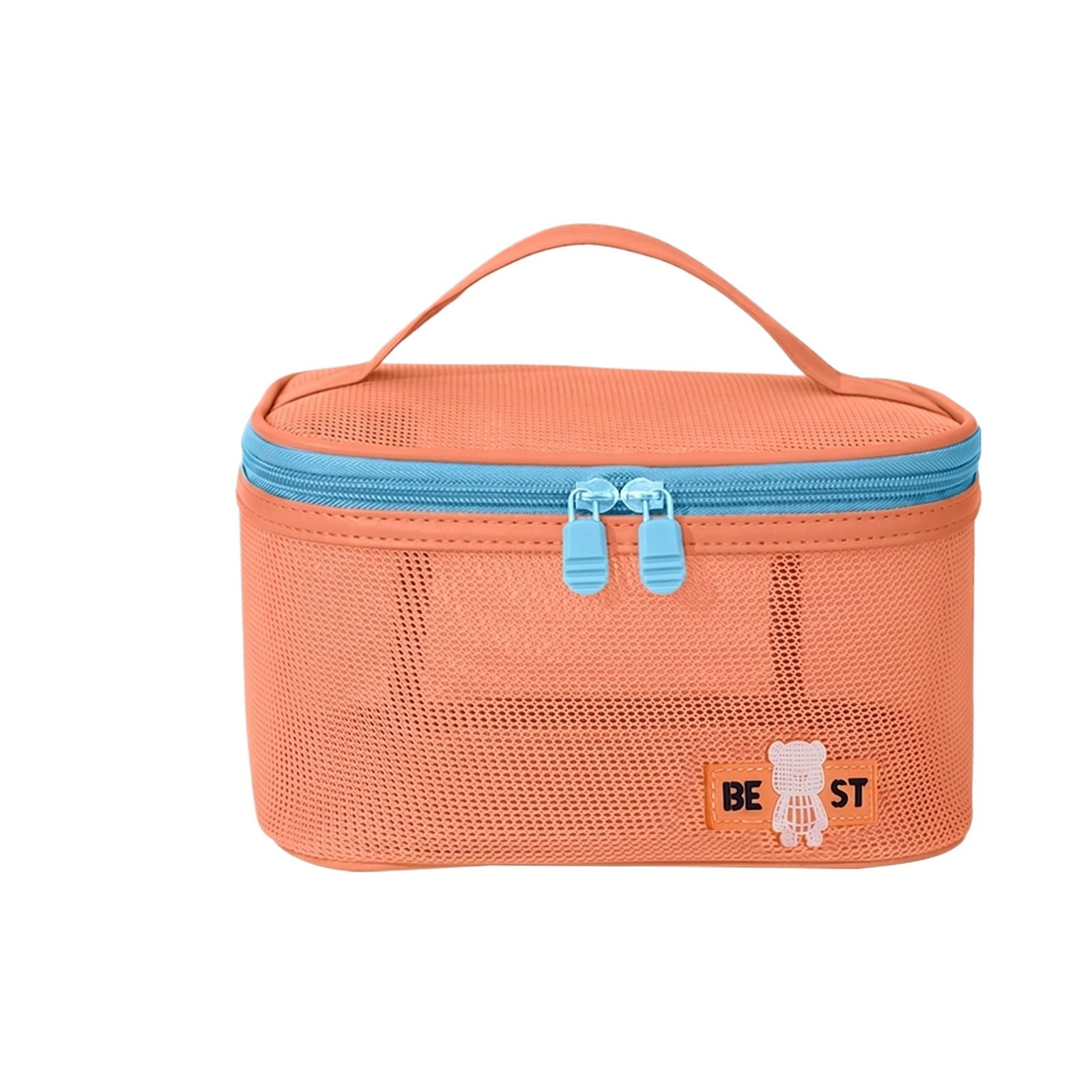 

Travel Toiletry Bag Hanging Organizer Portable Waterproof Mesh Wash Bag for Men Women with Large Capacity and Handle for Easy Carrying one size помаранчевий