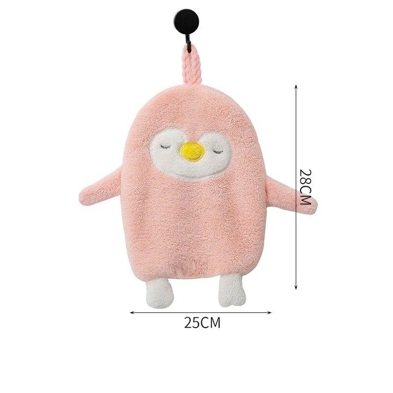 1Pc Cute Penguin Hanging Hand Towel Kitchen Super Absorbent Microfiber Cleaning Wipe Dishcloths Kids Soft Quick Dry Bath Towels