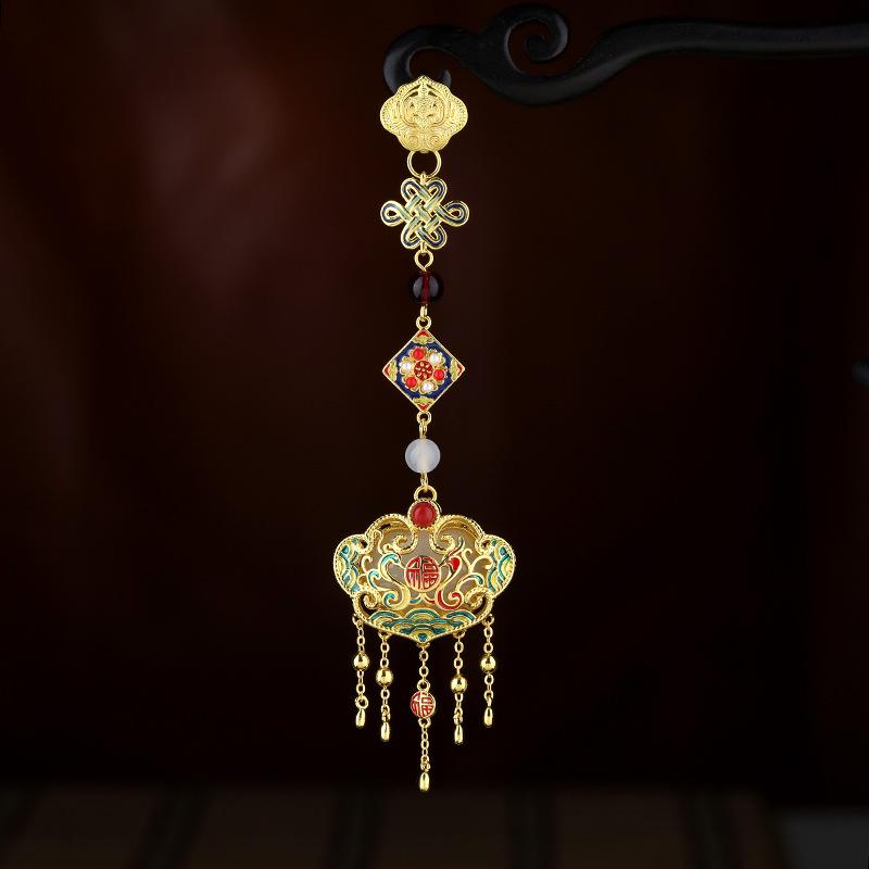 

Китайское классическое придворное ципао пресс-подвеска ретро китайский стиль изысканная подвеска с бахромой ханьфу женские аксессуары