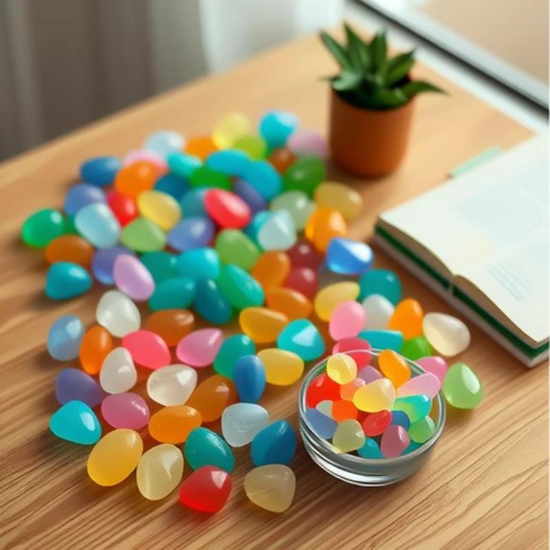 5-8mm Luminous Artificial Fluorite Pebbles for Aquariums and Gardens