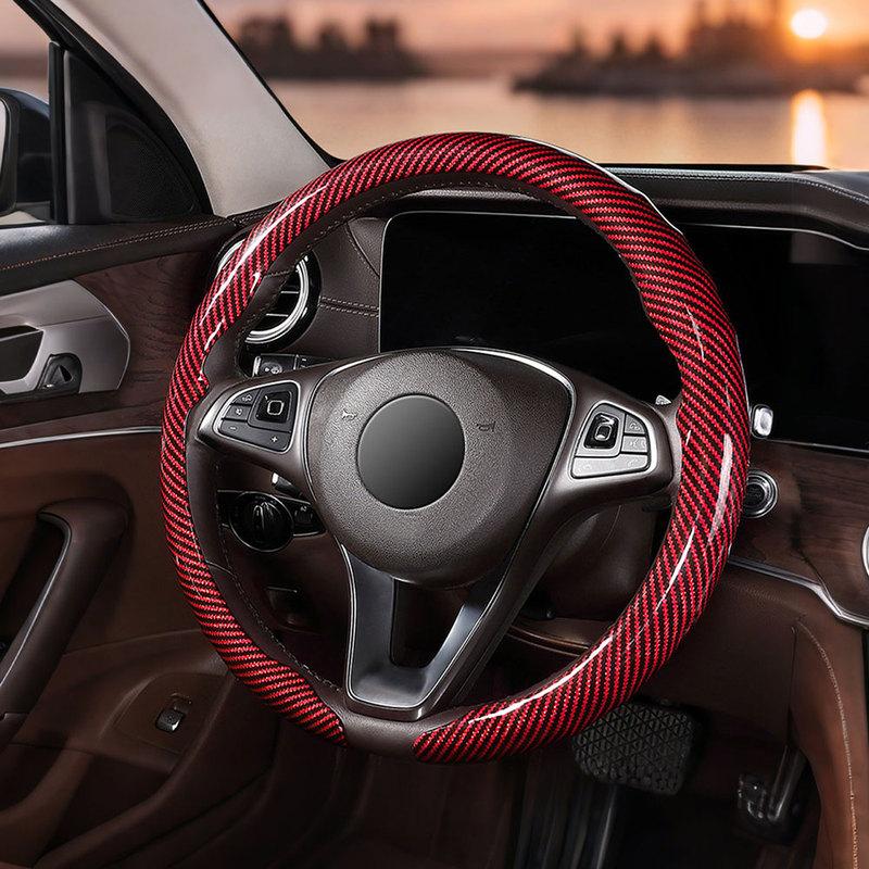1pc Car Non-slip Protection Steering Cover D-shaped / Round Decoration Steering Wheel Cover Fit for 36-38cm Auto Accessories