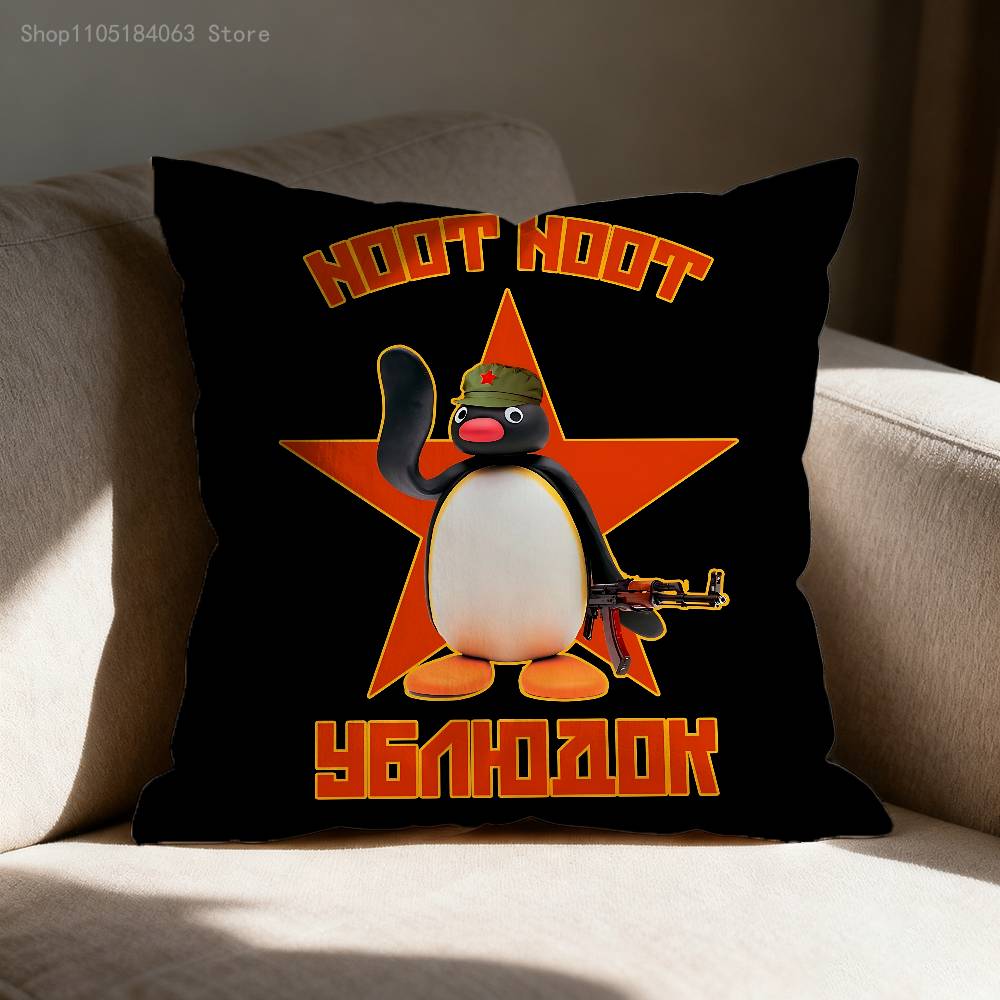 P-Pingu Pillowcases Bedroom Living Room Sofa Home Decor Polyester Cushion Cover with Zipper