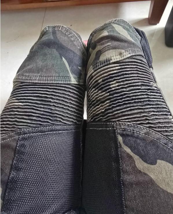 LOONG+BIKER+ Camo Motocyklové Slim Fit anti-drop kalhoty+Motocyklové džíny+Dámská Knight Mesh