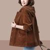 2025 Corduroy Women's Casual Slimming Jacket for Spring/Autumn - Mid-Aged Mother's Wear