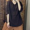 1116 Summer New Short Linen Shirt T-shirt Casual Top Literary and Retro 9198