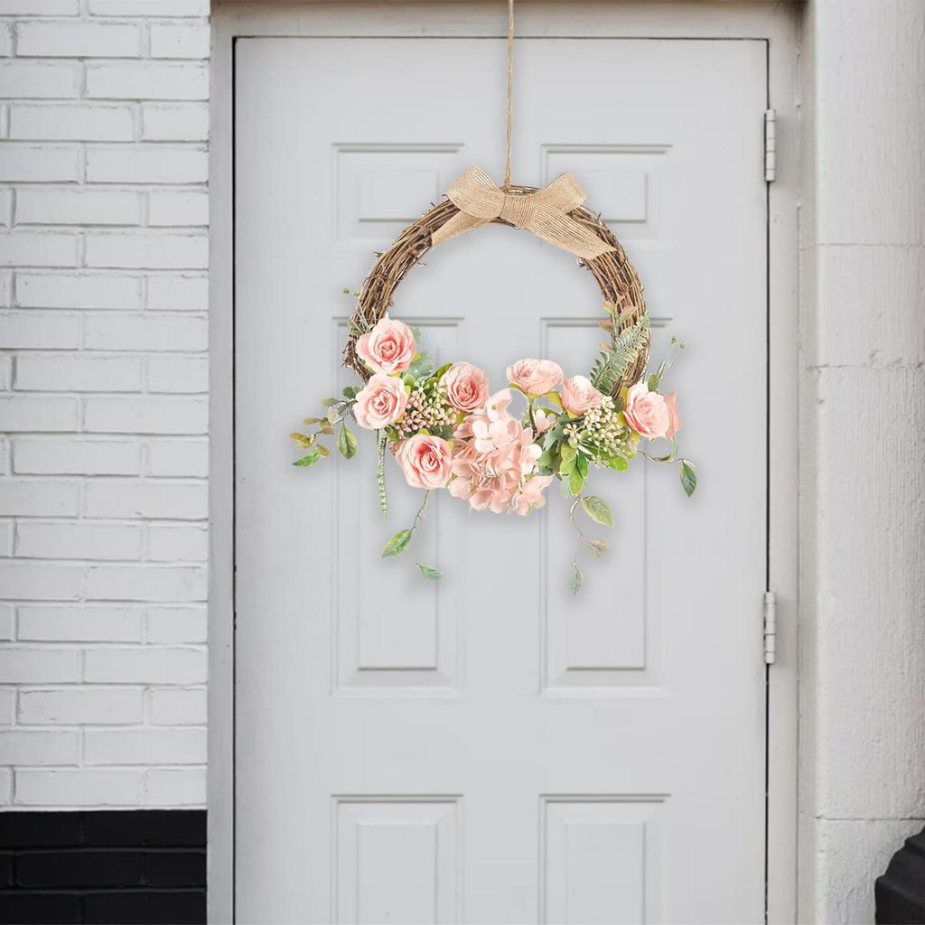 13palcový věnec z umělých květin Jarní zelená girlanda na přední dveře závěsná girlanda vnitřní i venkovní