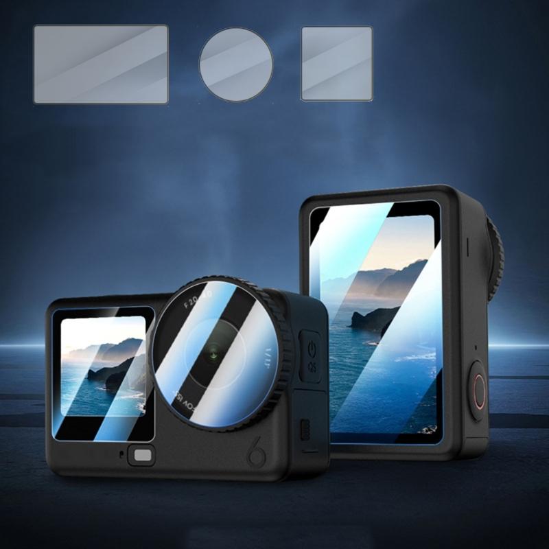 Clear Tempered Glass Film for ACTION 6 Camera Lens Screen Protector Protective Film 9H Hardness and AntiFingerprint