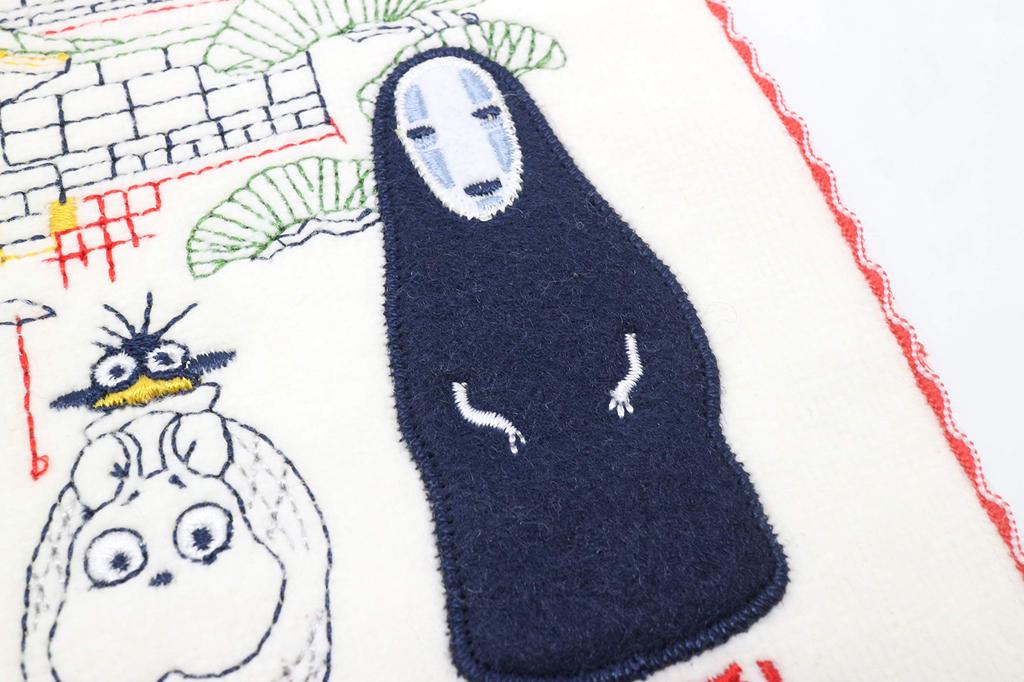 Marushin Hand Studio Ghibli to the 1005032800 Towel, "Spirited Away" 25x25cm, "Welcome Bathhouse" Towel, 100% Cotton, Embroidered,