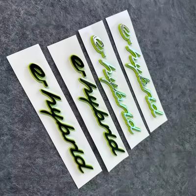 3D ABS Auto Heckklappen Emblem Abzeichen Buchstabe Logo Grüner Aufkleber für Cayenne S Macan Panamera e-Hybrid 4 Turbo Zubehör