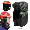 Helmet Liner Winter Hard Hat Windproof PU Leather Head Cover Ear Flaps for Construction