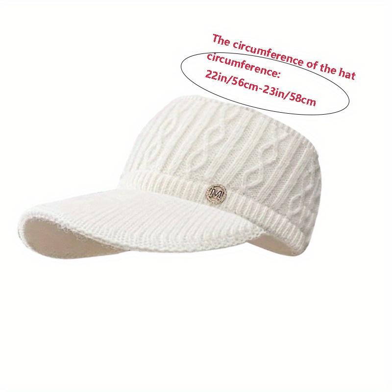 1pc Knitted Elastic Ponytail Baseball Cap, Autumn and Winter Warm Woolen Cap, Empty Top Cap, Outdoor Sports Cap, Warm Cap