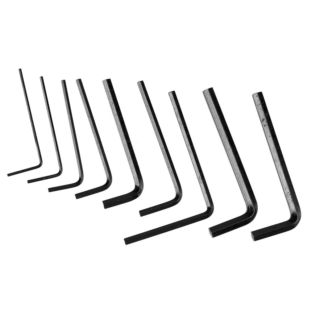 9Pcs Guitar Hex Wrench Metal Hex Key Flat End Instrument Accessory for Repair Maintenance