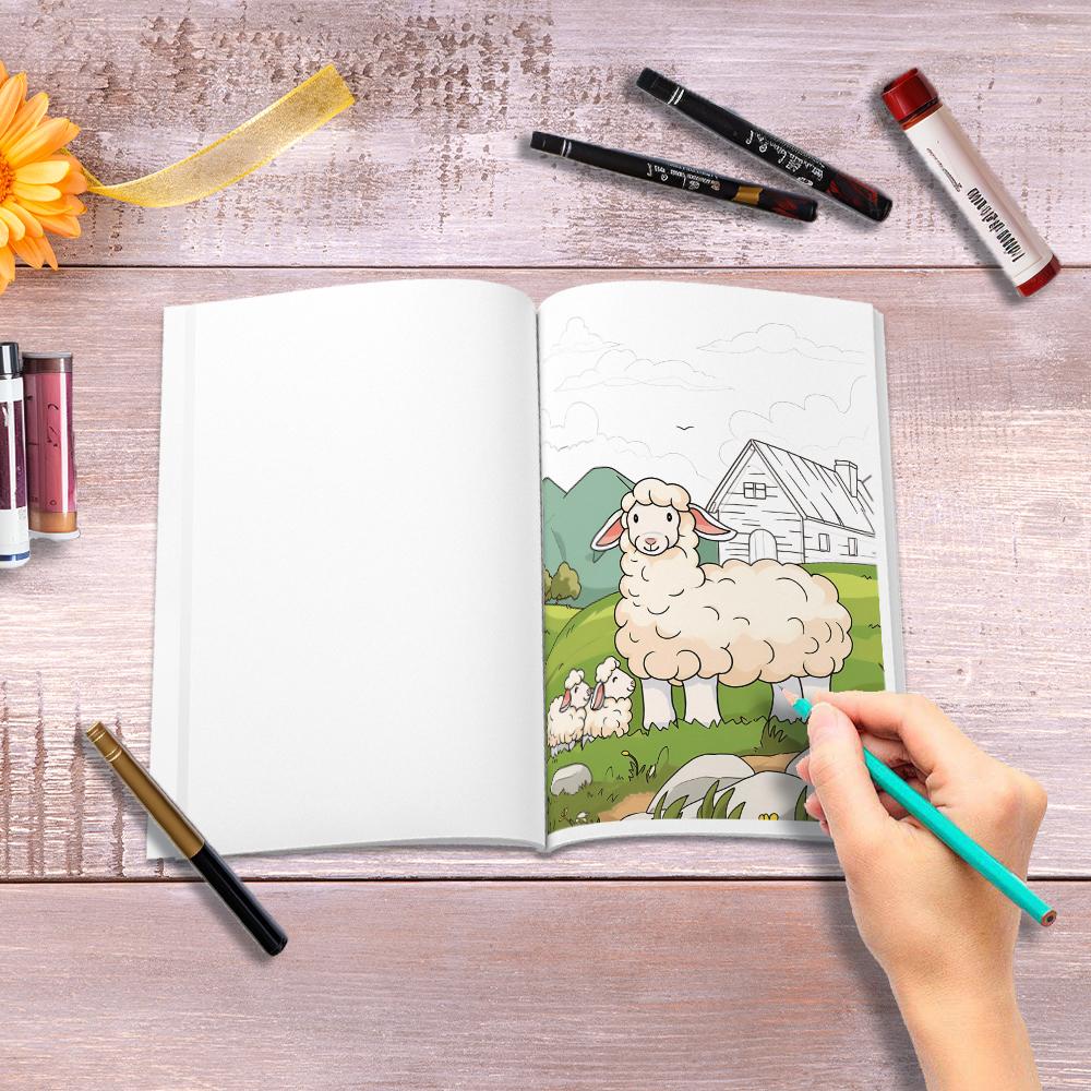 1pc, Farm Coloring Book, Teenagers Coloring Book, 30 different patterns, 100gsm thick paper, stress reliever, birthday gift