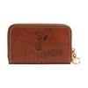 COACH PEANUTS Collaboration 11 Newspaper Printed Zipper Closure Leather Card Holder Regular Women's Hazelnut hazelnut color