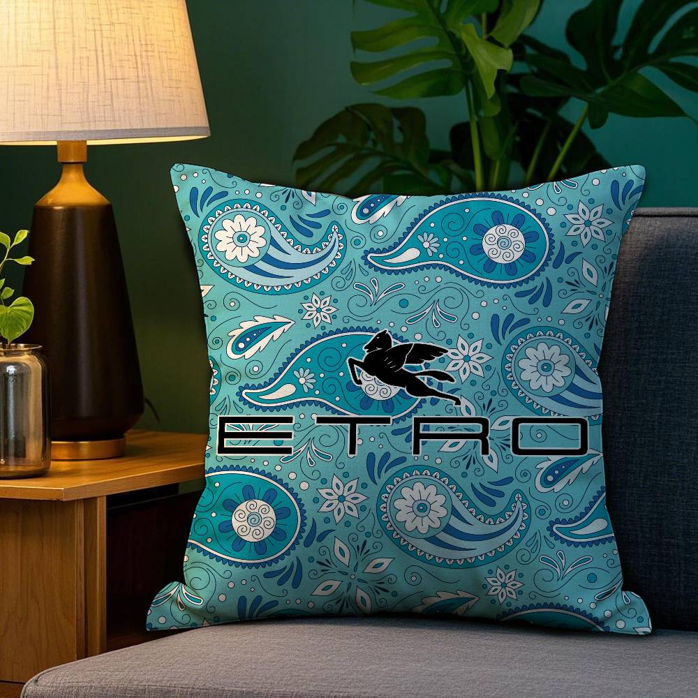 Classic Design E-Etro Pillow Case Plush Fabric Soft Double Sided Print Sofa Cushion Cover Throw Pillow Covers