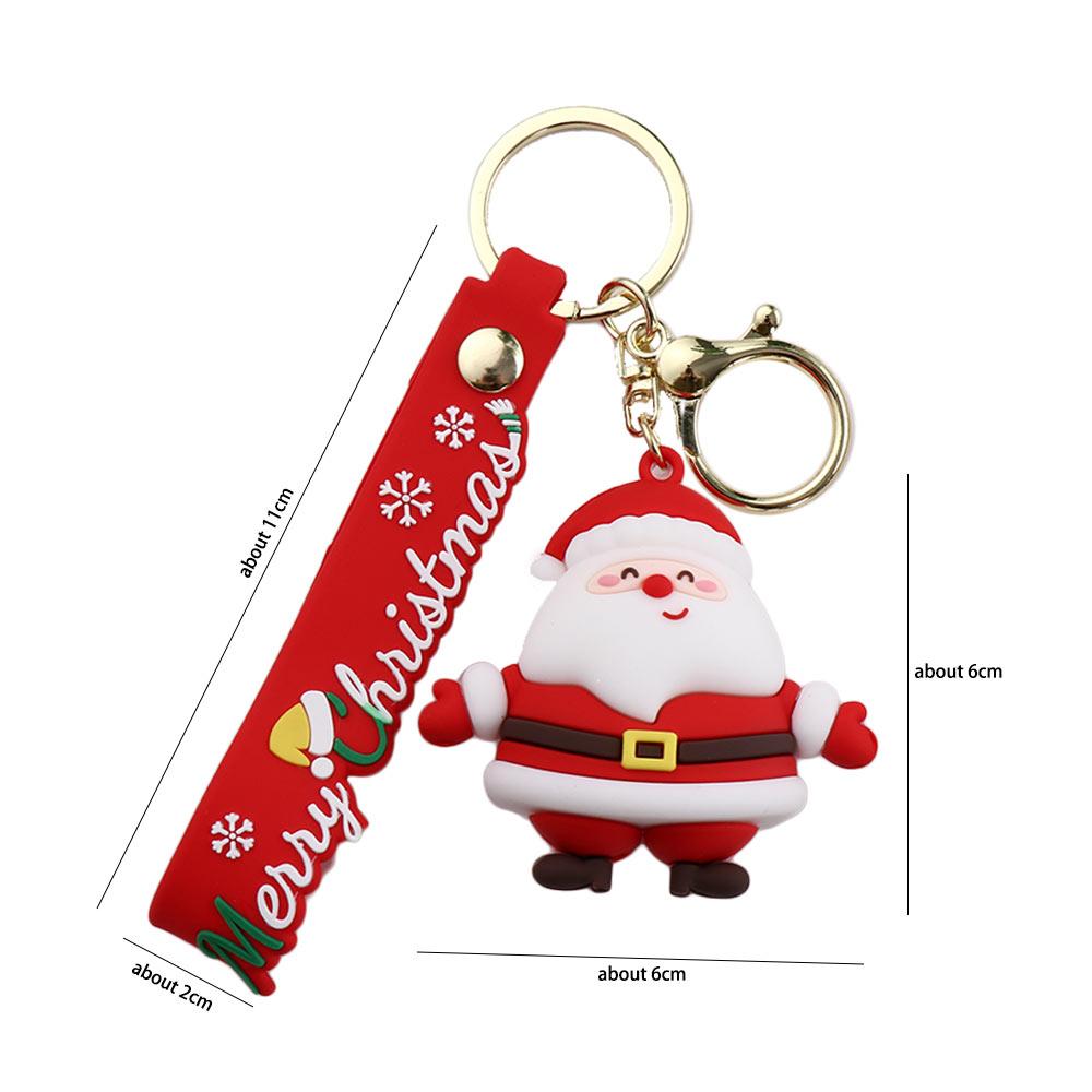 Ornament Kids Gift Decorations Rubber Doll Car Key Ring Christmas Keychain Key Chain Bag Charm