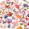 50Pcs Colorful Butterfly & Flower Sticker Pack Forest Fresh Mixed Style Journal Scrapbook DIY Supplies