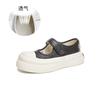 Leather Mary Jane shoes 2025 spring and summer new Velcro women's shoes big head fashion single shoes casual versatile shoes children