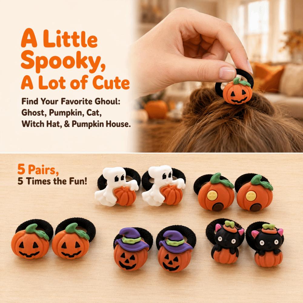 5pairs Elastic Girls Hair Ropes Durable Hair Styling Rubber Bands Halloween Hair Ties Fresh Outdoor
