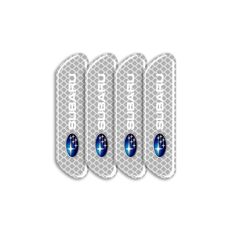 4PCS Car Door Safety Warning Reflective Mark 3D Sticker Car Accessories For Subaru WRX STI Forester Tribeca Levorg Impreza XV Outback