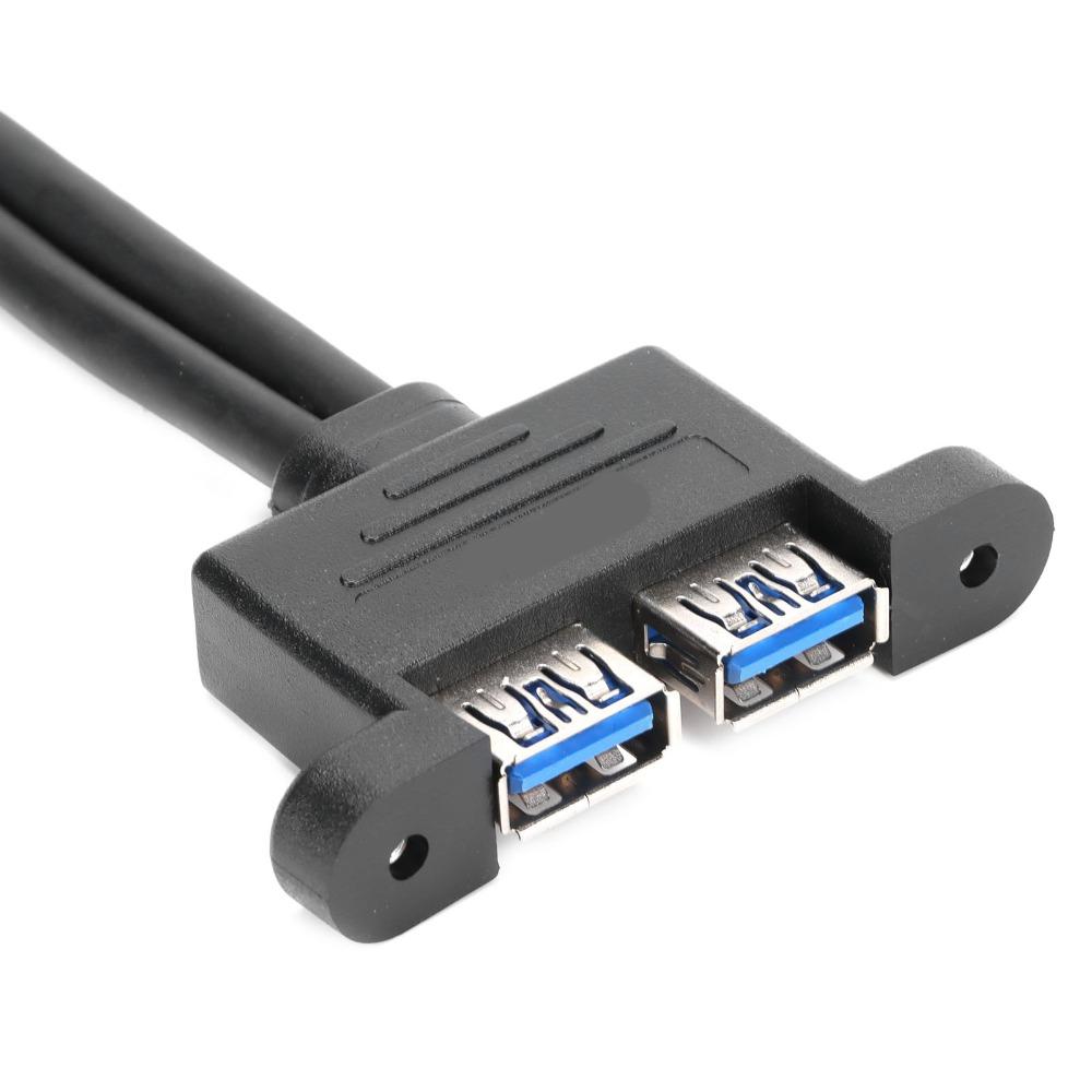 50cm USB Extension Cable 2 Ports Dual USB Front Panel Header USB 3.0 Cable  Computer Accessory