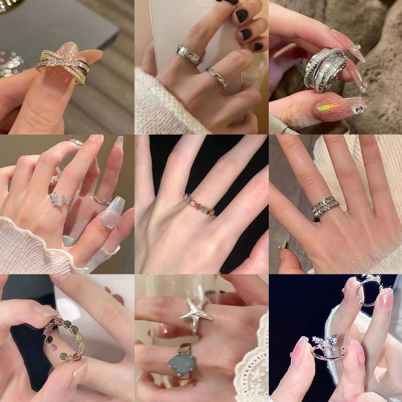 Amethyst Rainbow Ring - Women's Niche Design with Adjustable Opening Finger Ring, High-end Style Ring