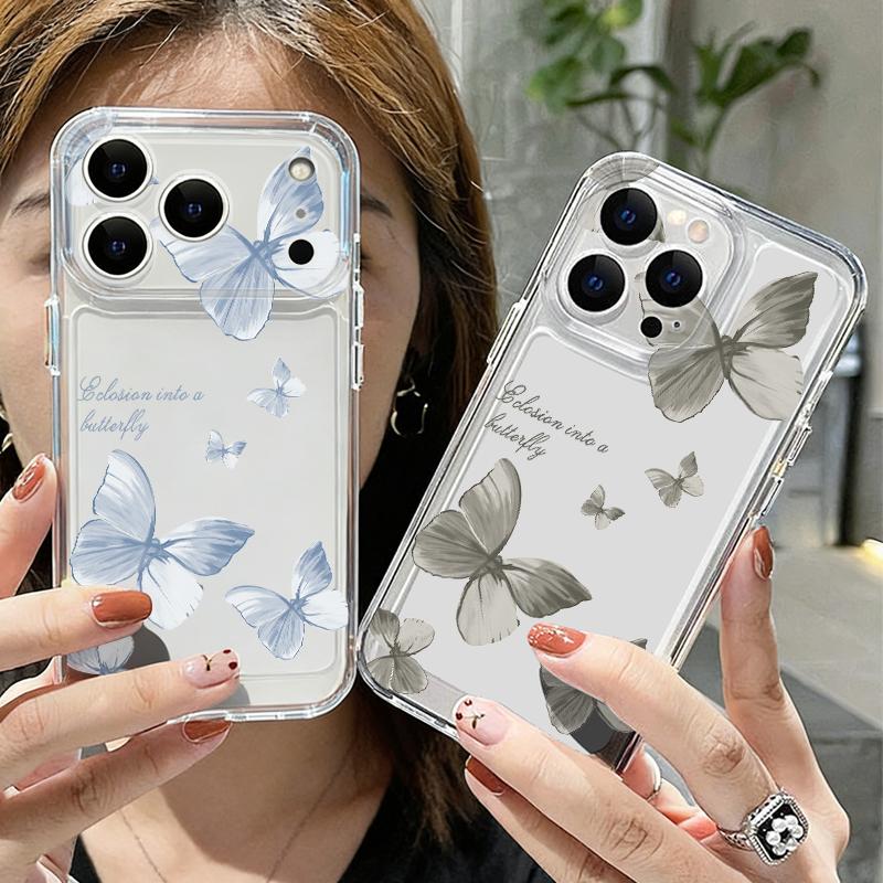 Colorful Bowknots Butterfly Phone Case For iPhone 17 Pro Max Coque iPhone 16 15 14 13 12 Pro Max 11 Clear Silicone Soft Cover