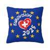 Concours Eurovision de la Chanson Drapeaux Cœurs Esc Ebu Eurofans Taie d'Oreiller Housse de Coussin Musical Décoration Taie d'Oreiller Pour Voiture 45X45Cm