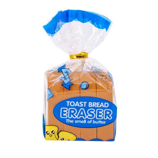 4Pcs/Set Pencil Erasers Cute Cartoon Realistic High Toughness Traceless Labor-saving Wipe Clean Christmas Gift Funny Toast Bread Kids Students Erasers