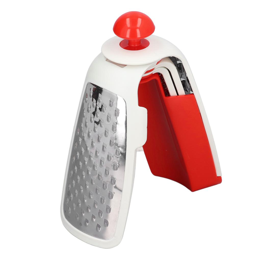Vegetable Cutter 4 in 1 Multifunctional Stainless Steel Portable Lightweight Easy Operation Veggie ChopperRed