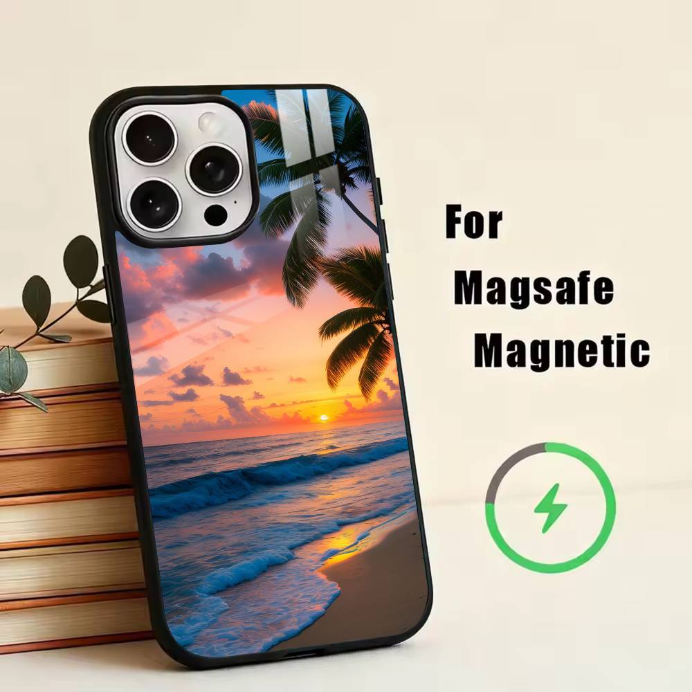 Summer by the sea Phone Case For iPhone17,16,15,14,13,12,11 Plus,Pro Magnetic For Magsafe Wireless Charging