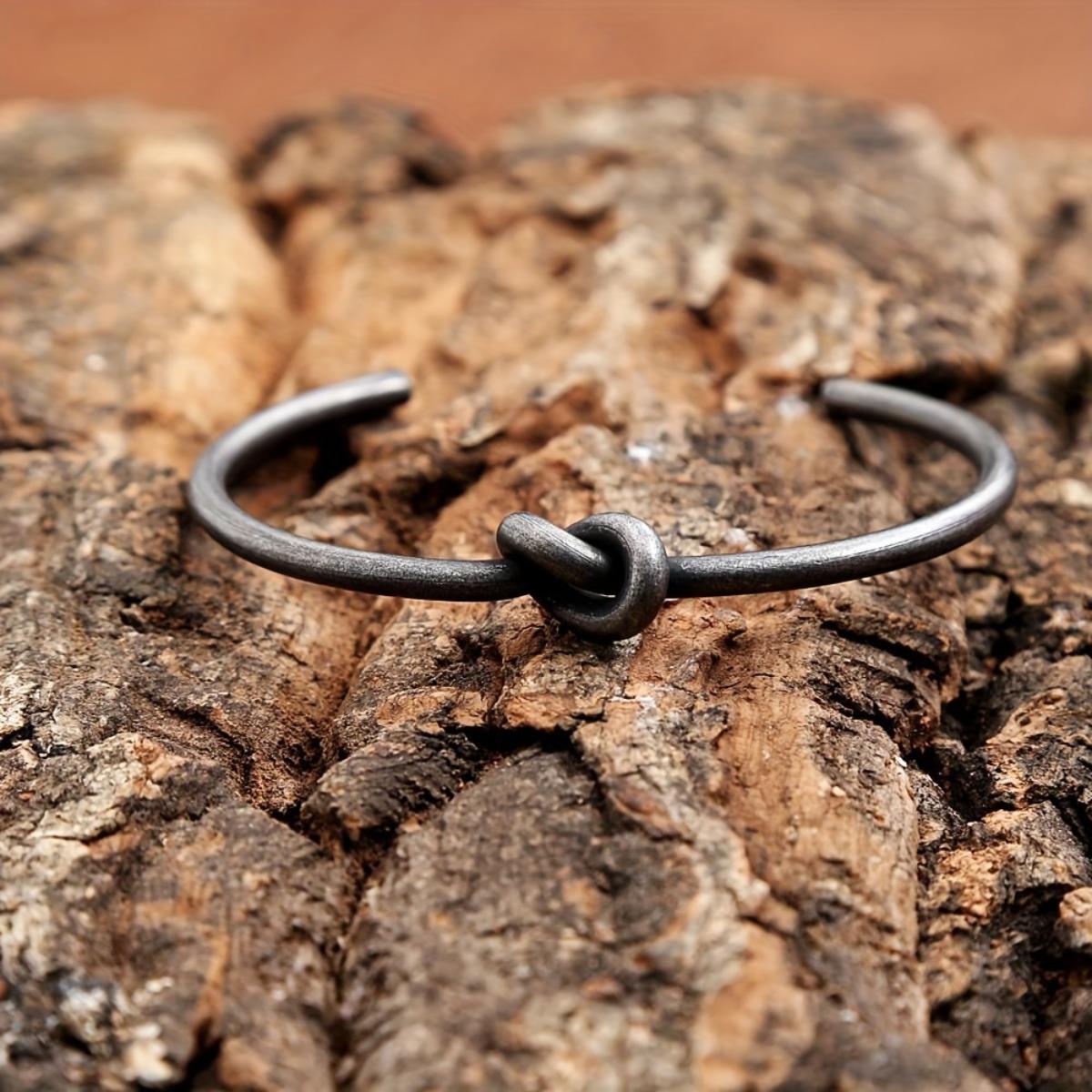 

Винтажные браслеты простого дизайна с узлом на открытии для мужчин, регулируемые браслеты-манжеты, модные парные ювелирные изделия в подарок